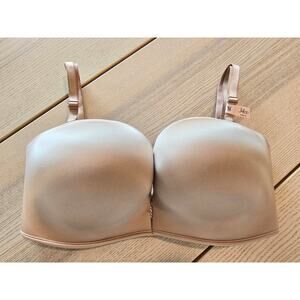 Victoria’s Secret Bombshell Add-2-Cups Push-Up Strapless Bra – 34DD, Nude, New